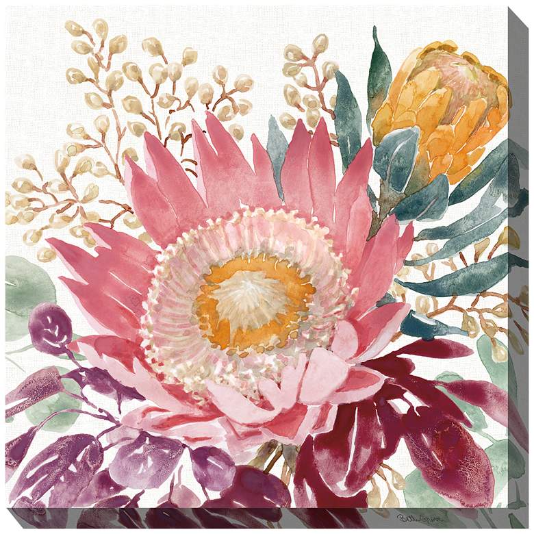 King Protea 24" Square All-Weather Outdoor Canvas Wall Art