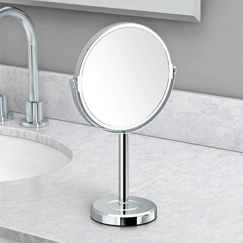 Gatco Latitude II Satin Nickel Table Makeup Mirror