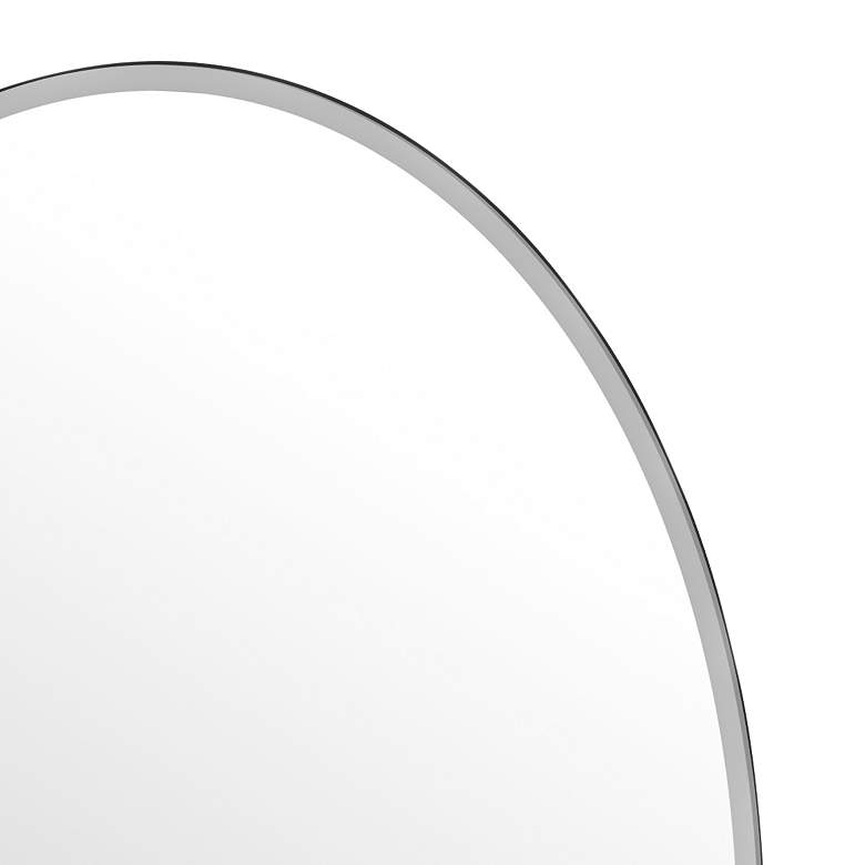 Elevate Matte Black 28 1/2" x 32" Frameless Oval Mirror