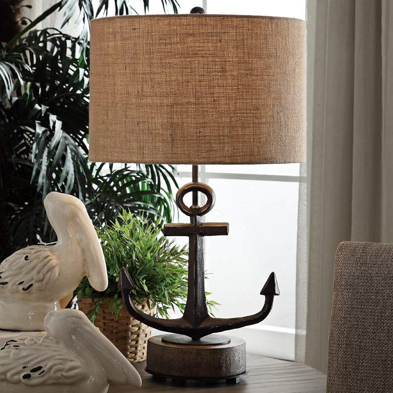 Crestview Collection Wharf Anchor Black Table Lamp