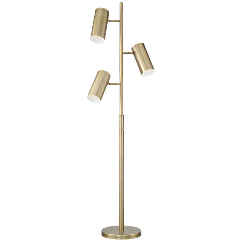 Possini Euro Canasta Trac Tree Floor Lamp Satin Brass