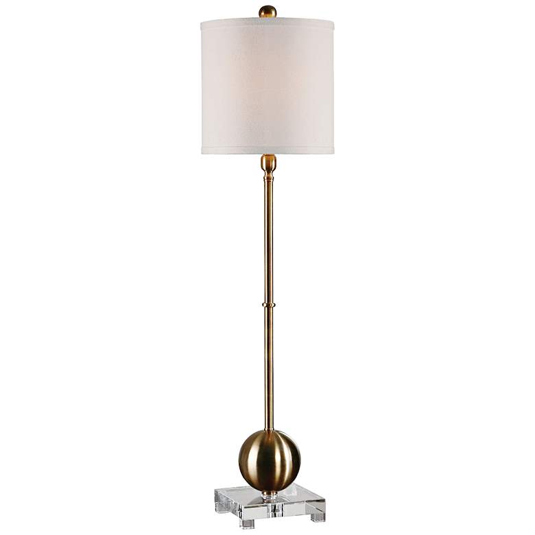 Laton Brass And Crystal Table Lamp
