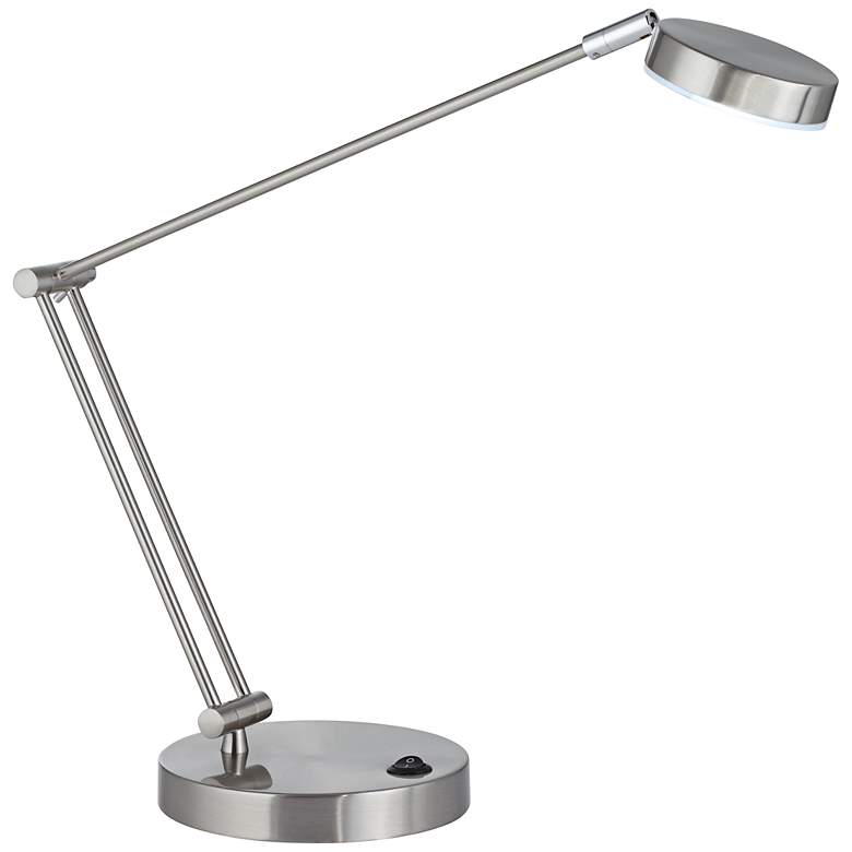 Jarrett Satin Nickel Contemporary Adjustable LED Desk Lamp