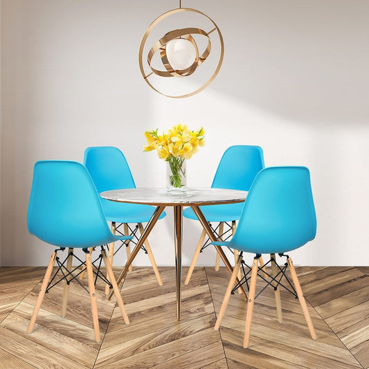 4 PCS Modern Dining Side Chair Set with Wood Legs for Home Restaurant