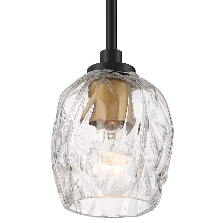 Stiffel Veronica 5 1/2" Wide Semi Gloss Black and Glass Mini Pendant