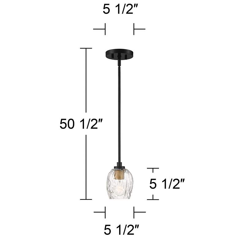 Stiffel Veronica 5 1/2" Wide Semi Gloss Black and Glass Mini Pendant