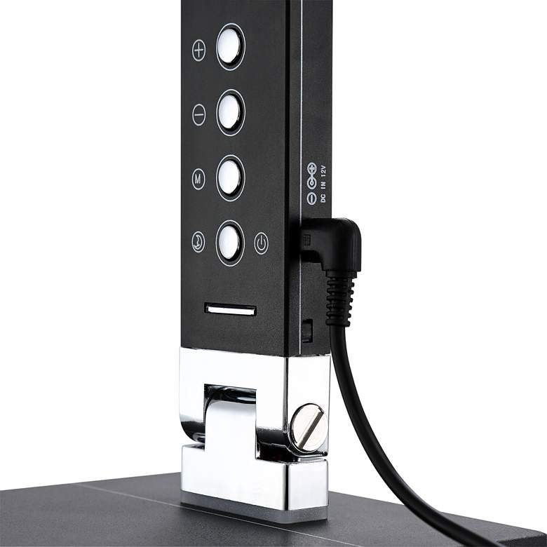 Jett Black Finish Modern LED Desk Lamp with USB Port and Night Light