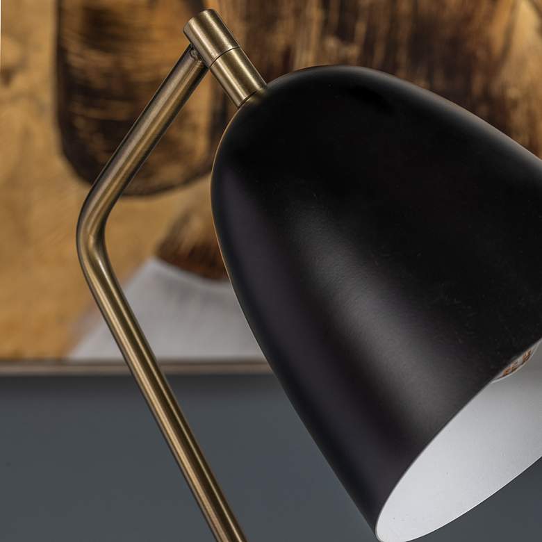 Crestview Collection Kai Antique Brass and Black Tri-Leg Desk Lamp