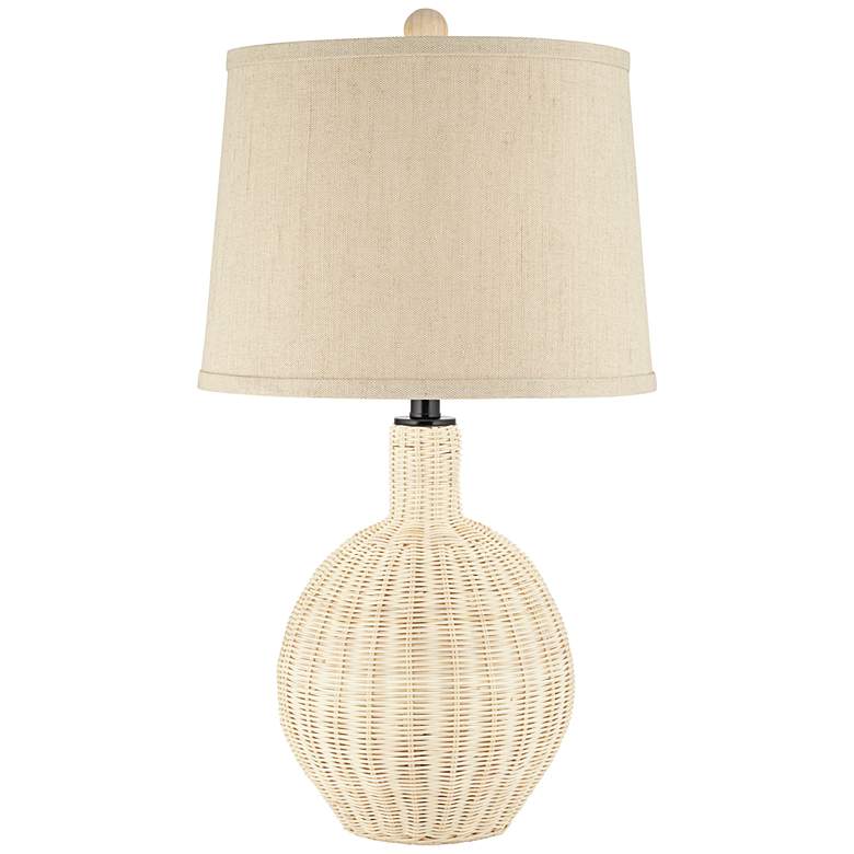 Anna Coastal Modern Light Rattan Table Lamp by 360 Lighting