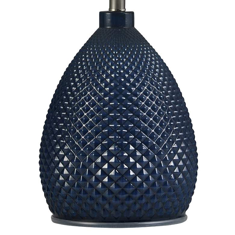Delevan Navy Blue Glass Table Lamp