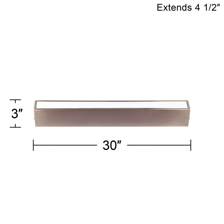 Shield 30" Wide Brushed Nickel Vanity Bath Bar