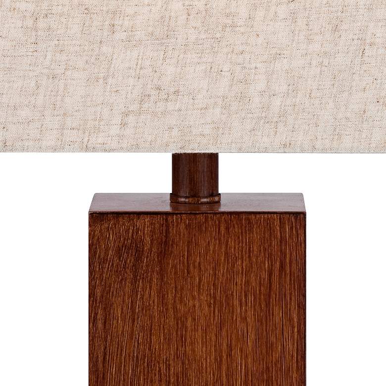 Darryl Wood Finish Rectangular Table Lamps Set of 2