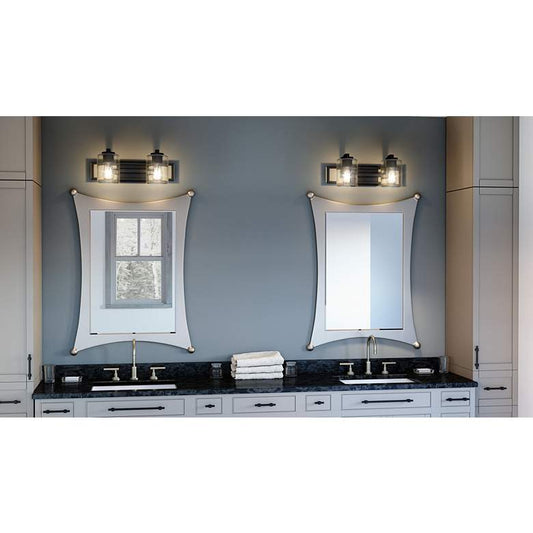 Quoizel Lansdowne 7 1/4"H Matte Black 2-Light Wall Sconce