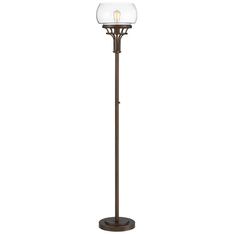 Luz Industrial Bronze Torchiere Floor Lamp
