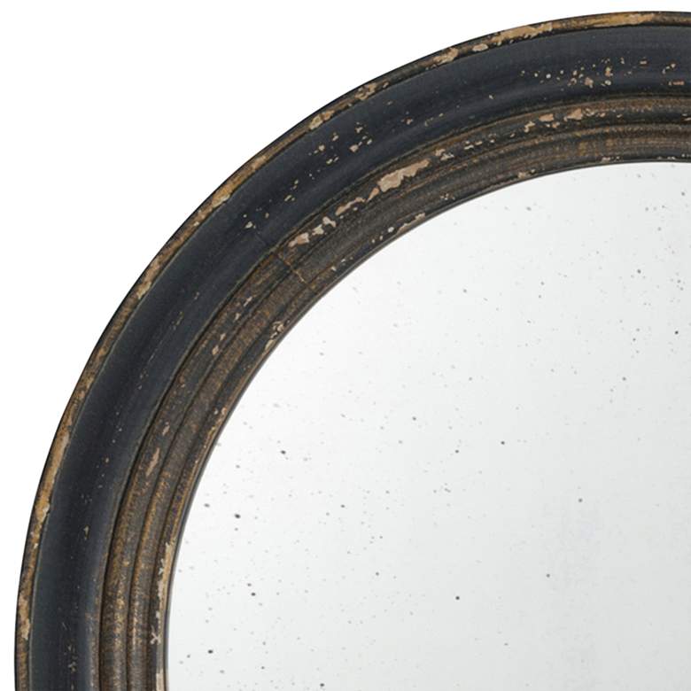 Gunther Distressed Brown 23 1/2" Round Wall Mirror