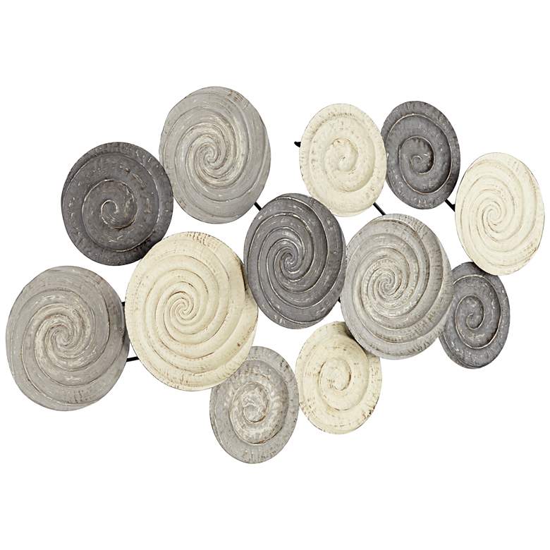 Spiral Circles 49 1/2" Wide Painted Modern Metal Wall Art