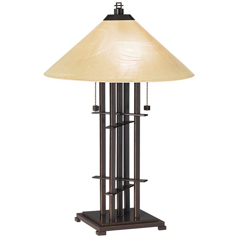 Planes 'n' Posts Art Glass Table Lamp