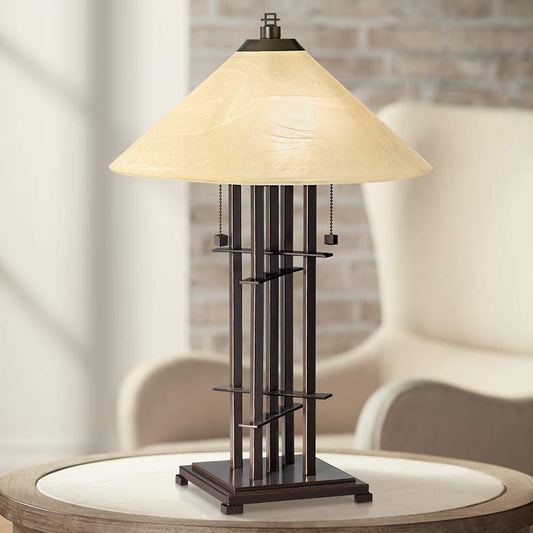 Planes 'n' Posts Art Glass Table Lamp