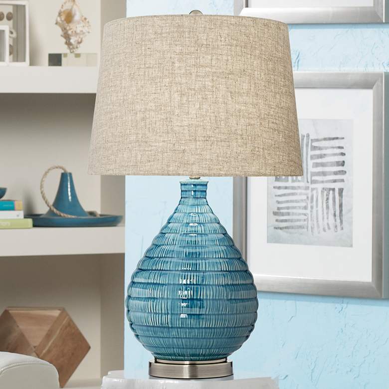 Kayley Blue Ceramic Table Lamp