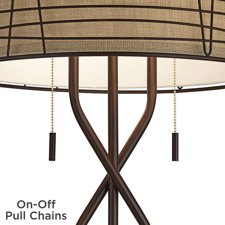 Marlowe Bronze Woven Metal Floor Lamp by Franklin Iron Works