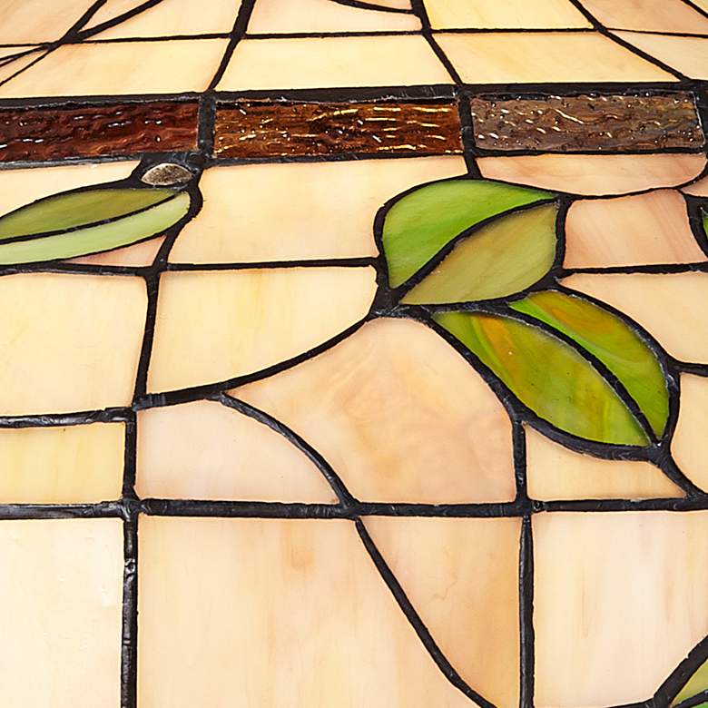 Vivian Green Leaf Tiffany-Style Art Glass Floor Lamp