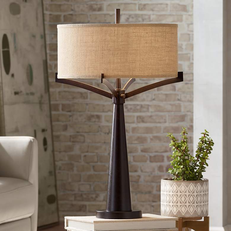 Tremont Industrial Bronze 2-Light Table Lamp