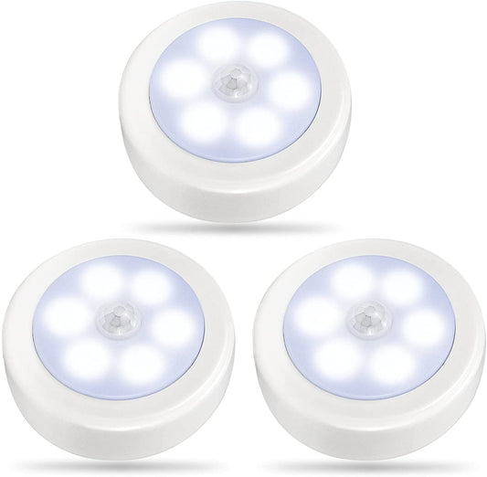3Packs Motion Sensor Light Indoor,LED Closet Lights,Night Light Battery Powered (Cool White)