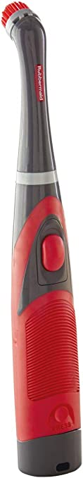 Rubbermaid Reveal Cordless Battery Power Scrubber, Red, Multi-Purpose Scrub Brush Cleaner for Grout/Tile/Bathroom/Shower/Bathtub, Water Resistant, Lightweight, Ergonomic Grip (1839685)