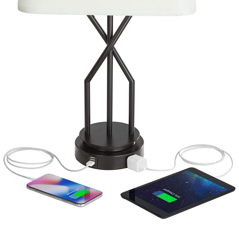 Dario Black Table Lamps Set of 2 with USB Ports