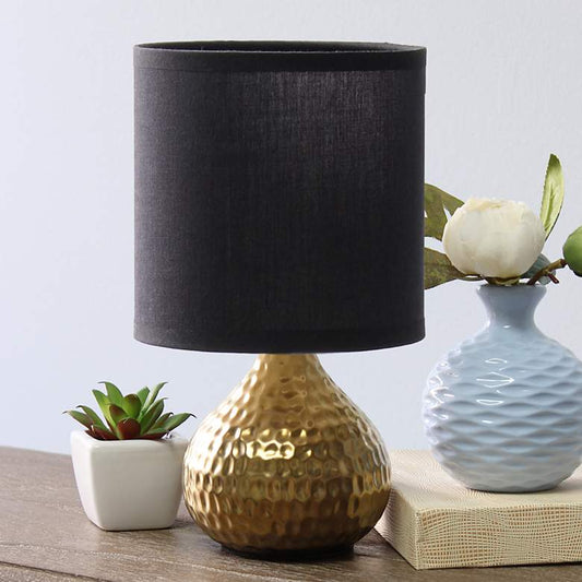 Simple Designs 9 1/4" High Gold Drip Accent Table Lamp