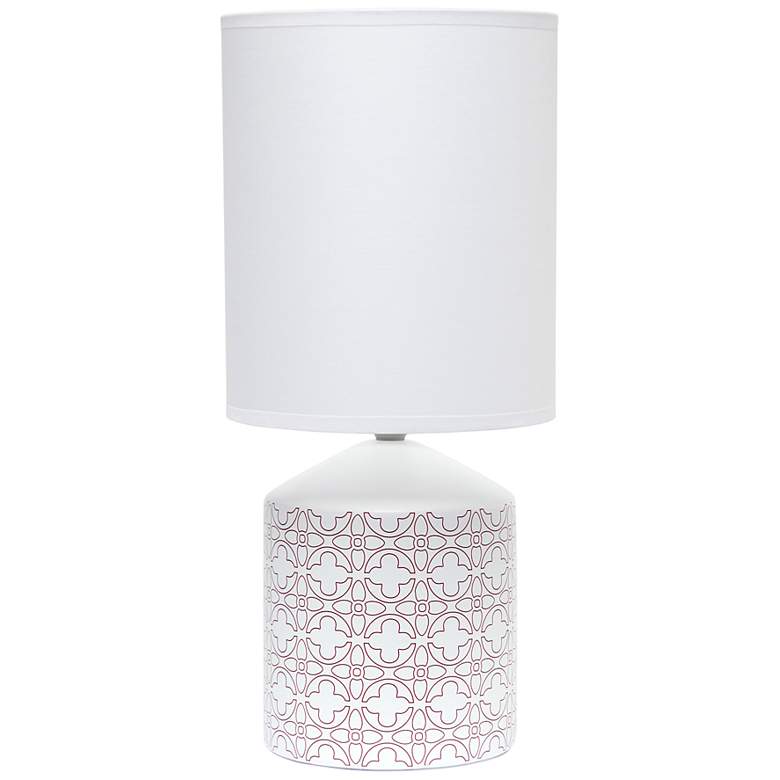 Simple Designs 18 1/2" High White and Tan Accent Table Lamp