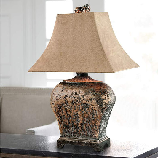 Xander Distressed Bronze Table Lamp