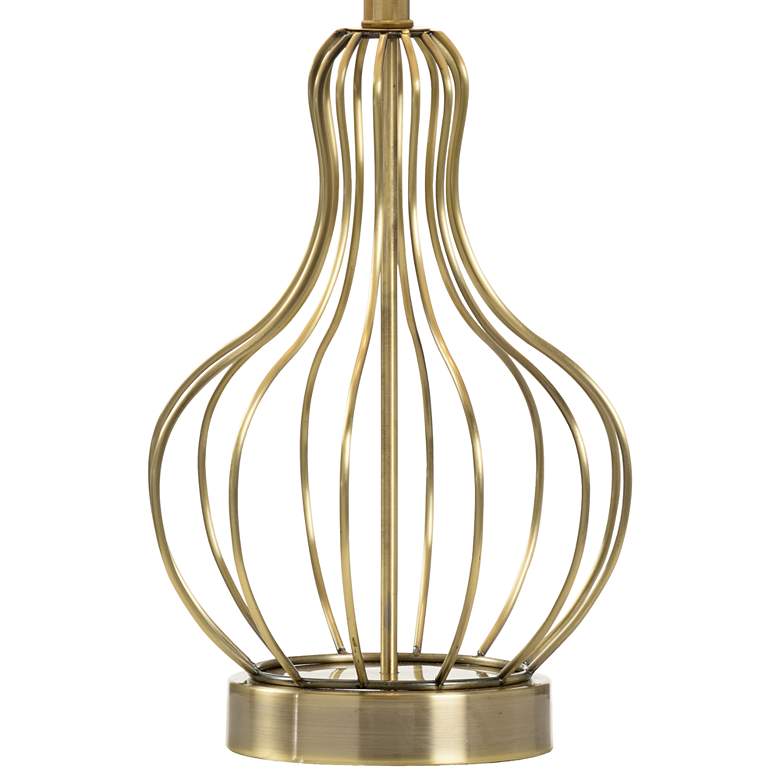 Asher Antique Brass Metal Table Lamp with USB Port