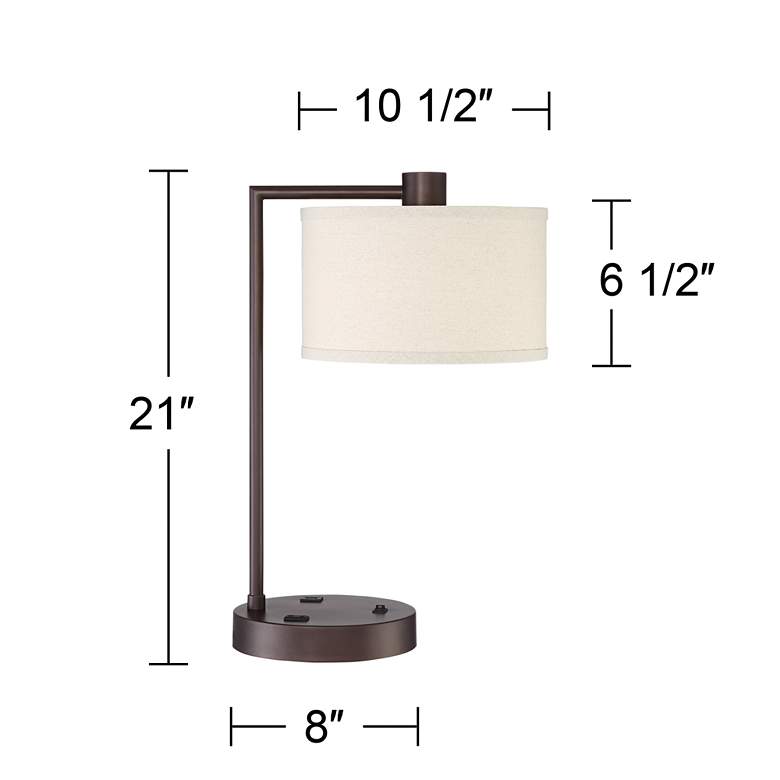 Colby Bronze Finish Desk Lamp with Outlet and USB Port