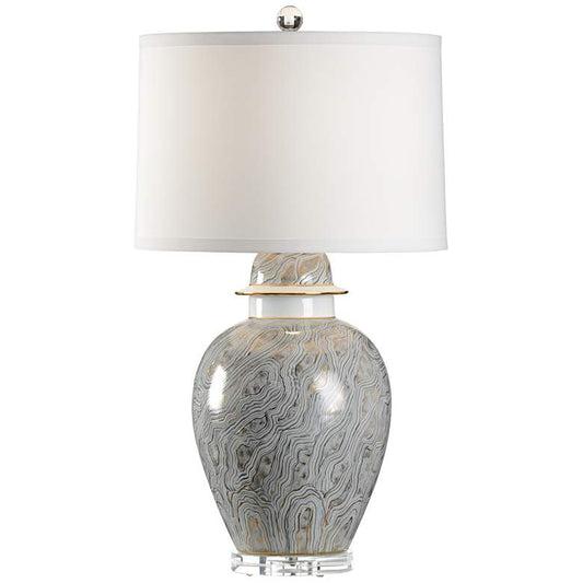 Casper Gray Marbleized Porcelain Table Lamp