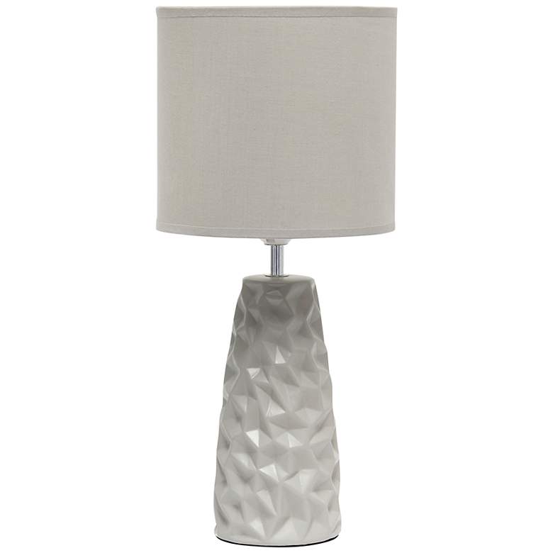 Simple Designs 17 1/2" High Gray Sculpted Accent Table Lamp