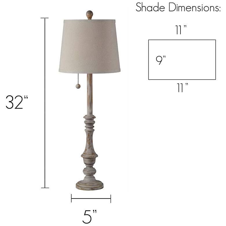 Forty West Henry Distressed Gray Buffet Table Lamps Set of 2