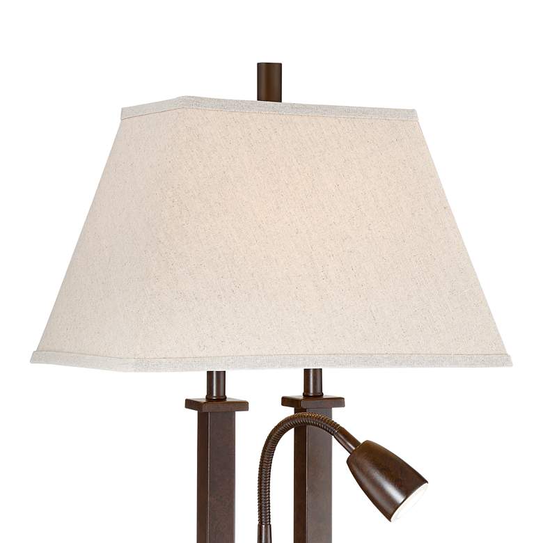 Deacon Bronze Gooseneck Desk Lamp with USB Port and Outlet