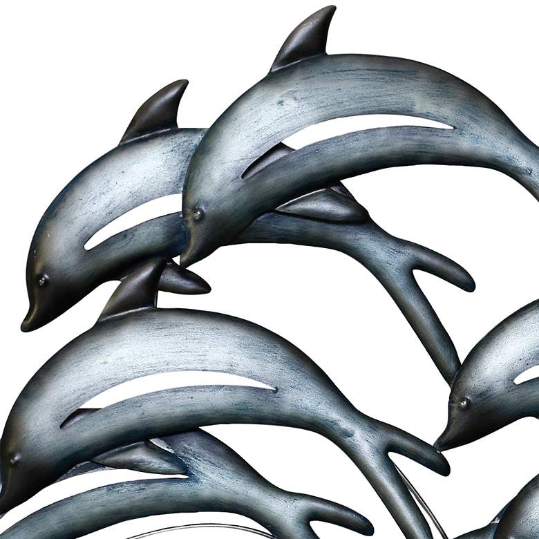 Amaia Dolphin School 31" Wide Metal Wall Art