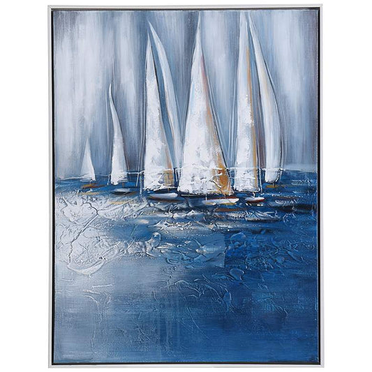 Ophelia Silent Sails 33" High Framed Canvas Wall Art