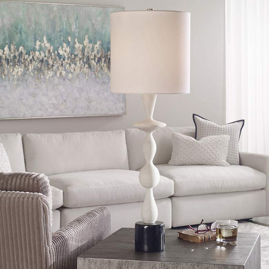 Inverse White Pedestal Table Lamp