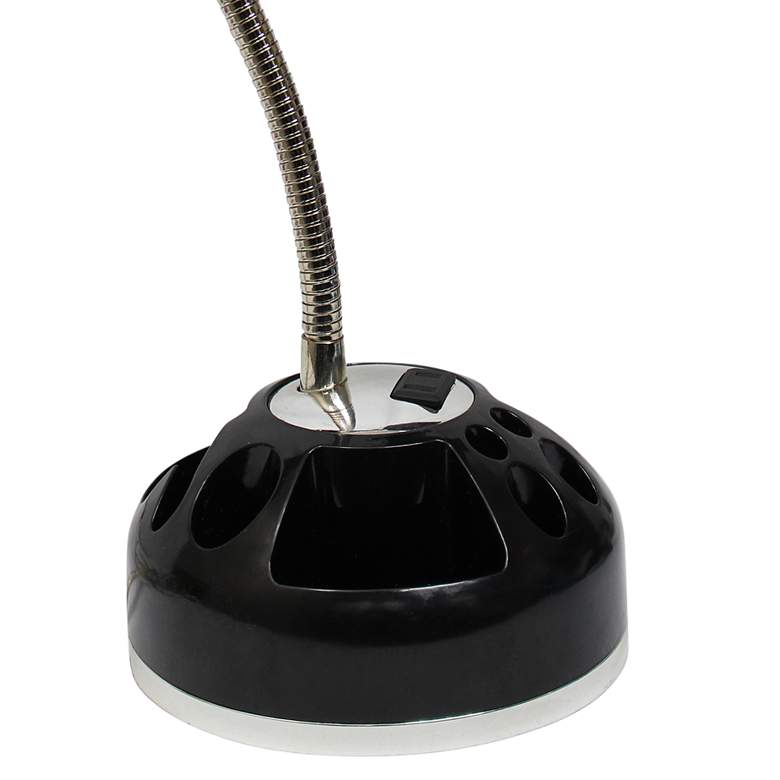 LimeLights Black Organizer Desk Lamp with Charging Outlet