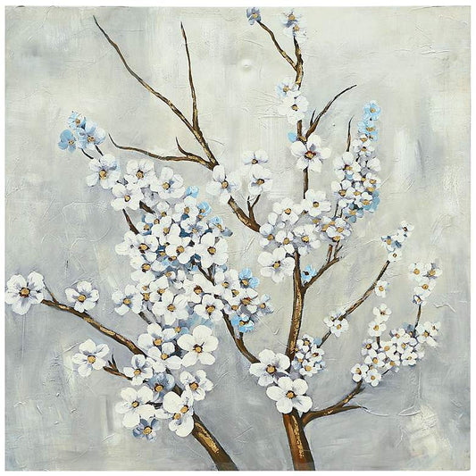 Plum Blossom 40" Square Framed Canvas Wall Art
