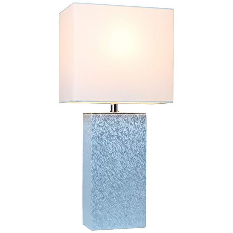 Elegant Designs Periwinkle Leather Table Lamps Set of 2