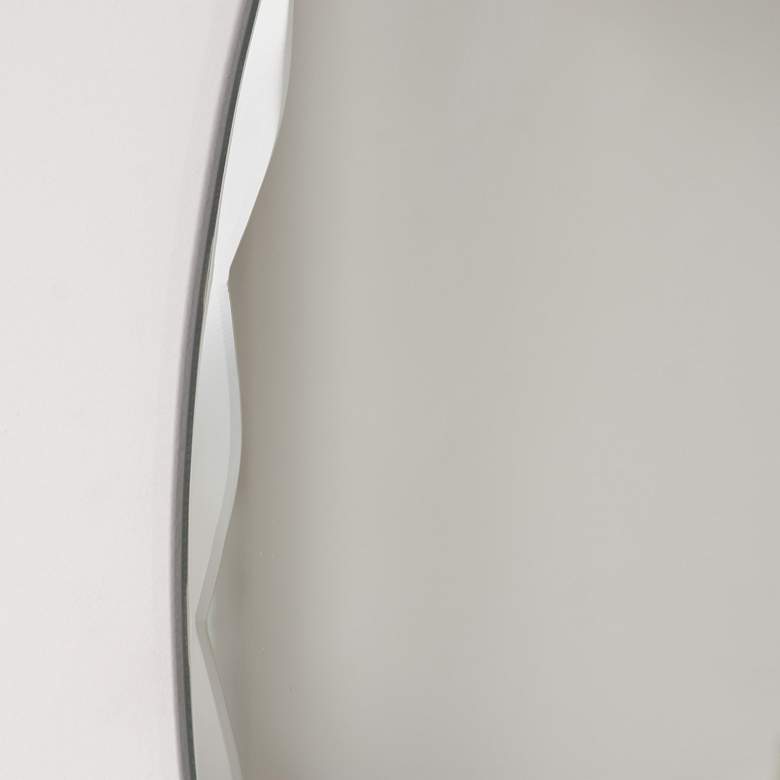Frameless Oval 23 1/2" x 31 1/2" Scallop Wall Mirror