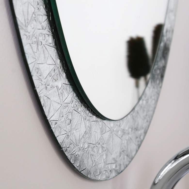 Crystal 23 1/2" x 31 1/2" Oval Frameless Wall Mirror