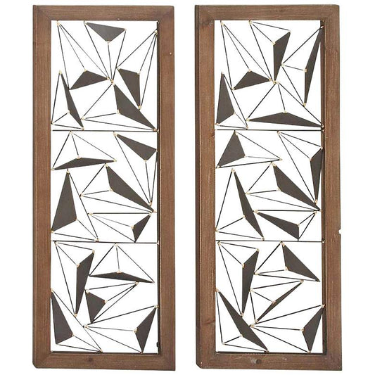 Shadows 39" High 2-Piece Wood and Metal Wall Art Set