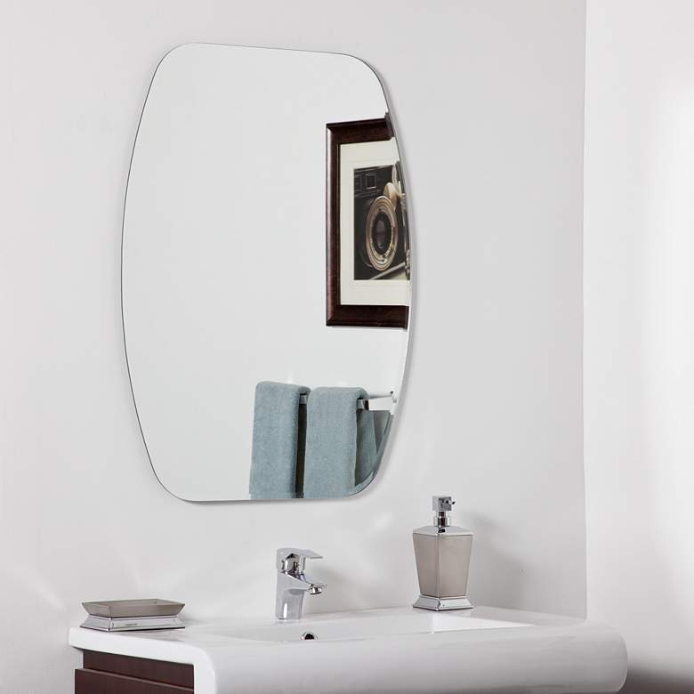 Sydney Frameless 23 1/2" x 31 1/2" Oval Vanity Wall Mirror