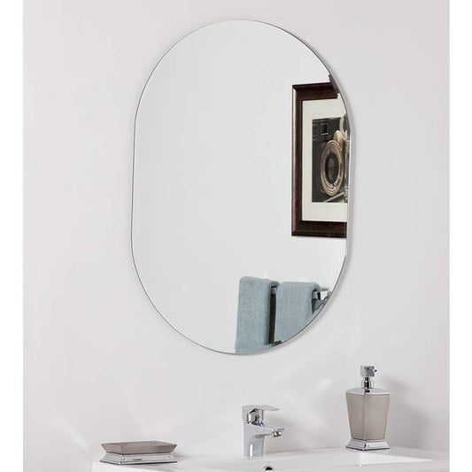 Khloe Modern 23 1/2" x 31 1/2" Oval Wall Mirror
