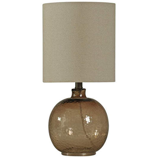 Amber Mist Accent Table Lamp w/ Oatmeal Fabric Shade